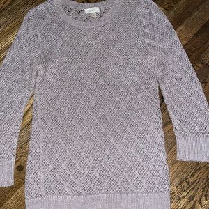 LOFT cable knit sweater 3/4 length sleeves-sz small